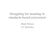 Struggling for meaning in standards-based assessment Mark Wilson UC Berkeley