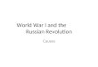 World War I and the Russian Revolution Causes. MANIAM Long Term – M ilitarism – A lliances – N ationalism – I mperialism Short term – A ssassination –