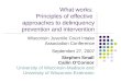 What works: Principles of effective approaches to delinquency prevention and intervention Wisconsin…