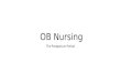 OB Nursing The Postpartum Period. Learning Objectives At the end of this lesson, the student nurse will…
