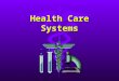 Health Care Systems. Health Care Facilities l Places that provide care or make it possible for some…
