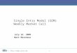 1 Single Entry Model (SEM) Weekly Market Call July 16, 2009 Matt Mereness