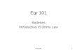 EGR 1011 Egr 101 Batteries Introduction to Ohms Law