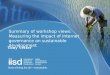 Summary of workshop views: Measuring the impact of Internet governance on sustainable development Tony…