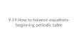 9.19 How to balance equations- beginning periodic table