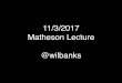 AAHSL Matheson Lecture 2017