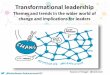 Transformational leadership: themes and trends in the wider world of change and implications for leaders