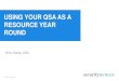 Using Your QSA as a Resource Year Round