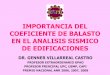 Importancia del Coeficiente de Balasto en el Analisis Sismico de Edificaciones