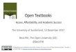 Open Textbooks Workshop: University of Sunderland