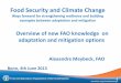 Overview of new FAO knowledge on adaptation and mitigation option