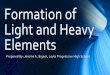 Formation of Light and Heavy Elements