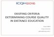Existing criteria determining course quality in distance education