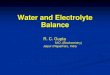 Water and electrolyte balance