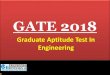 GATE 2018 Complete Information With Guidance