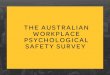 World 1st - Australian Workplace Psychological Safety Survey Report