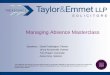 Taylor & Emmet - Managing Absence Masterclass