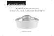 INSTRUCTION BOOKLET - · PDF file3 DIGITAL ICE CREAM MAKER Thank you for choosing the Lakeland Digital Ice Cream Maker. Please take a little time to read this booklet before you use