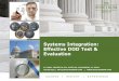 Systems Integration: Effective DOD Test & Evaluation · PDF fileSystems Integration: Effective DOD Test & Evaluation ... engineering process and management solutions in support of