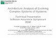 Architecture Analysis of Evolving Complex Systems ... - Architecture Analysis of Evolving Complex Systems of Systems ... 171484;197406-198403;203388-204385;220337-498500. Actual CFPD