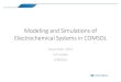 Modeling and Simulations of Electrochemical Systems · PDF fileModeling and Simulations of Electrochemical Systems in COMSOL ... • Equilibrium potential ... Modeling and Simulations