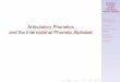 Articulatory Phonetics and the International Phonetic …people.umass.edu/scable/LING201-SP13/Slides-Handouts/IPA... · Articulatory Phonetics and the International Phonetic Alphabet
