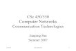 CSc 450/550 Computer Networks - webhome.cs.uvic.cawebhome.cs.uvic.ca/~pan/csc450k07/2+inet.pdf · CSc 450/550 Computer Networks ... –networking is jointly pursed by both EE and