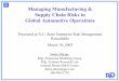 Managing Manufacturing & Supply Chain Risks in Global ... · PDF file1 Managing Manufacturing & Supply Chain Risks in Global Automotive Operations Presented at N.C. State Enterprise