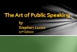 The Art of Public Speaking - Oakton Community College 11 ed notes.pdf · - reciting from memory ... • Increase speaker’s credibility Advantages of Visual Aids . Two Dimensional
