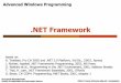 NET Framework - Warsaw University of Technologypages.mini.pw.edu.pl/.../courses/awp/lecture_slides/.NetFramework.pdf · AdvancedWindows Programming.NET Framework -3 mossakow Krzysztof