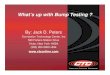 What’s up with Bump Testing Testing.pdf · What’s up with Bump Testing ? By: Jack D. Peters Connection Technology Center, Inc 590 Fishers Station Drive Victor, New York 14564