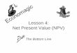 Lesson 4: Net Present Value (NPV) - Forest and · PDF fileLearning Objectives 1. Understand the concept of net present value (NPV) A. What it is B. What it means C. Why it is important