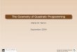 The Geometry of Quadratic Programming -  · PDF fileThe Geometry of Quadratic Programming Mar´ıa M. Seron September 2004 Centre for Complex Dynamic Systems and Control