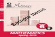 M-Step Grade 6 Mathematics Sample Items - · PDF fileM-STEP Grade 6 MATHEMATICS Sample 1 No calculators are allowed on items 1 to 7. 1. The equation shown has an unknown number. Enter