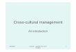 Cross Cultural Management - faugeron.online.fr Documents/MasterMS1#INSEEC... · 2.2 Hall’s communication context ... Building cross-cultural competences, 2000 ... Cross Cultural
