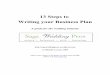 13 Steps to Writing your Business Plan - Sage Wedding · PDF file13 Steps to Writing your Business Plan A guide for the wedding industry ... once a week and work on your business plans