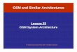 GSM System Architecture Lesson 03 · PDF fileGSM System Architecture © ... (MSIN) with up to 10 digits © ... BSS’s, worldwide user localization, maintenance
