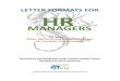 Letter Format Booklet -   · PDF file4 Letter Formats for HR Manager by K M Mahmud Hasan Table of Content Confirmation Letter Format