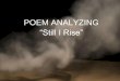 POEM ANALYZING “Still I Rise” - PBworksscholarlysubmissions1011.pbworks.com/w/file/fetch/47264905/Still I... · Who wrote it? She is black woman with 80 years of life spent. Other