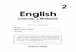 English - LEARNING RESOURCE CENTER - LRMDSdlrciligan.weebly.com/uploads/5/0/8/0/50800379/eng.2_lm_unit_1_v.1.pdf · English – Grade 2 Learner’s Material First Edition, ... “As