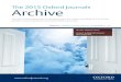 Archive - Journals | Oxford · PDF fileArchive The 2015 Oxford Journals Archive features the online backfiles ... including the systematics and biology of ... The Social Sciences Archive