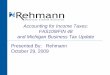 Accounting for Income Taxes: FAS109/FIN 48 - IMA · PDF fileMBT – Modified Gross Receipts. Income tax. Federal Taxable Income. Plus/minus Adjustments. Taxable Income. Times Apportionment