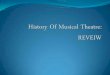 History Of Musical Theatre: REVEIWcontent.bandzoogle.com/users/donnacreighton/files/Review-of-The... · C. Librettist – the _____ of the Libretto D. Lyricist – The person who