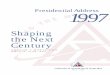 Presidential Address 1997 - Actuaries Institute · PDF filepresidential address 1997 contents 1. introduction 1 2. 100 years ago 3 3. a short history of the actuarial profession 7
