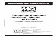 Tamping Rammer Model MT-86D - Multiquip · PDF fileMT-86D — PARTS & OPERATION MANUAL — REV. #1 ... Suggested Spare Parts ... The Mikasa MT-86D Tamping Rammer is equipped with an