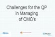 Challenges for the QP in Managing - School of Pharmacy ... · PDF file6 Initial Qualification of CMO - -Due Diligence - Quality Risk Management control and Major/Critical - Quality