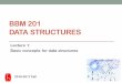 BBM 201 DATA STRUCTURES - Hacettepebbm201/Fall2016/BBM201-Ders1.pdf · BBM 201 DATA STRUCTURES Lecture 1: Basic concepts for data structures 2016-2017 Fall