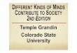 Temple Grandin Lecture Slides - Texas Lutheran  · PDF fileDIFFERENT KINDS OF MINDS CONTRIBUTE TO SOCIETY 2ND EDITION Temple Grandin Colorado State University