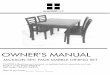 07-1783-K Jackson 5pc faux marble dining set - Searsdownload.sears.com/docs/spin_prod_830182812.pdf · OWNER’S MANUAL JACKSON 5PC FAUX MARBLE DINING SET CAUTION: Read owner's manual