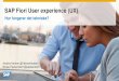 SAP Fiori User experience (UX) - sapsa.se  fungerar det tekniska? SAP Fiori User experience (UX) Anders Heimer @HeimerAnders Niklas Packendorff @packendorff
